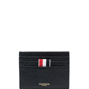 Thom Browne Single Card Holder W/Note Compartment In Pebble Grain Leather - SHEET-1 - LISBON STORE