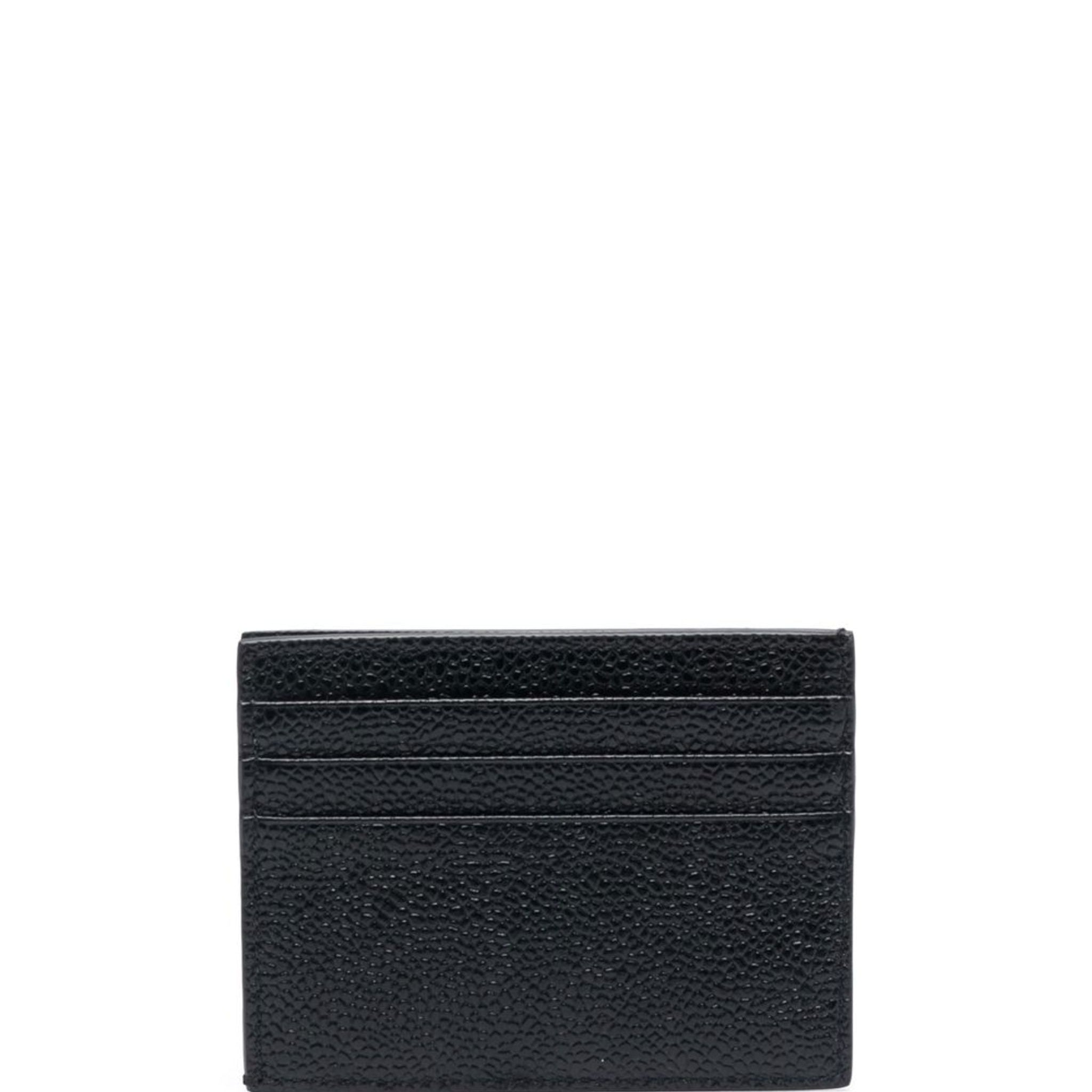 SINGLE CARD HOLDER W/ NOTE COMPARTMENT IN PEBBLE GRAIN LEATHER