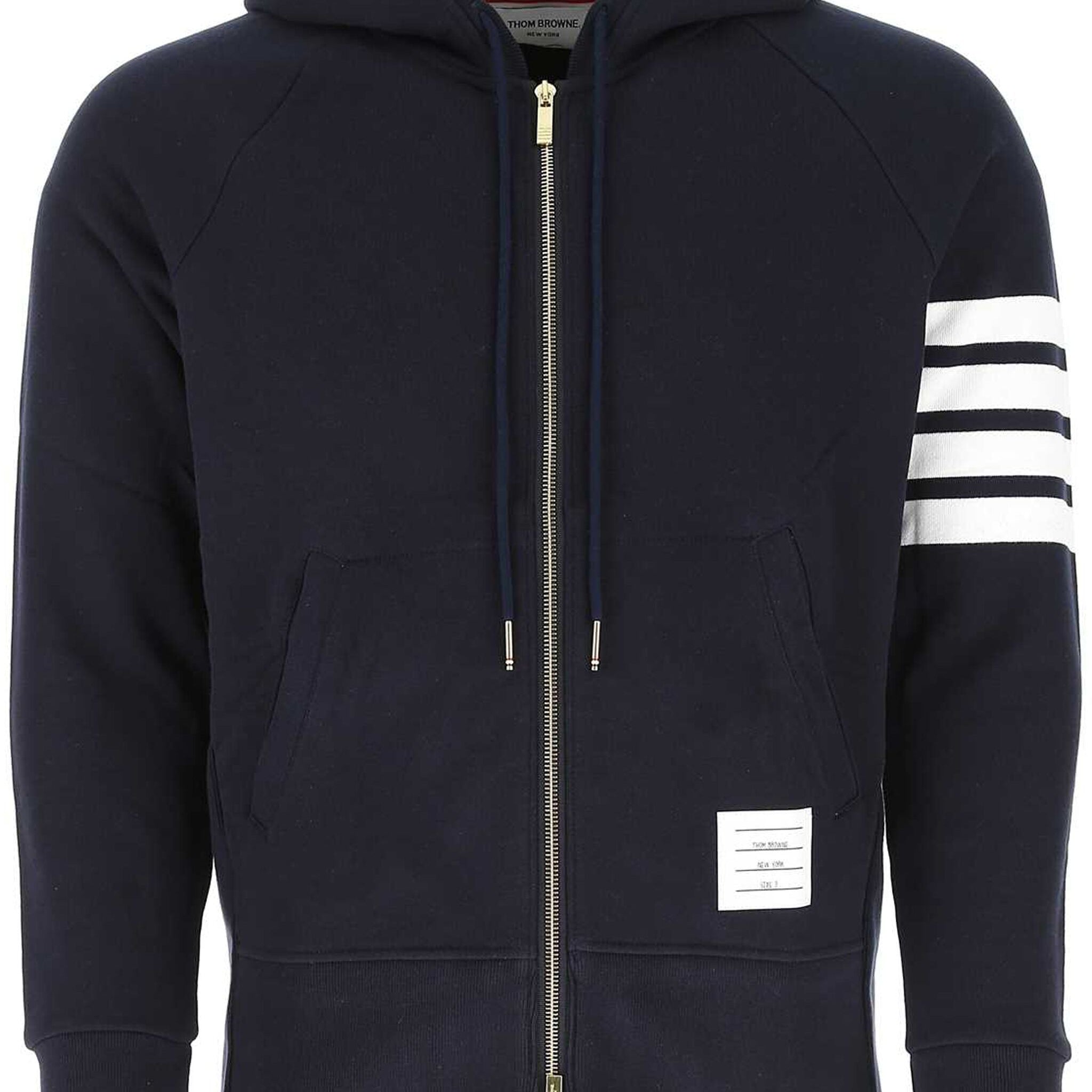 Thom Browne Classic Loopback 4-Bar Zip Hoodie - SHEET-1 - LISBON STORE