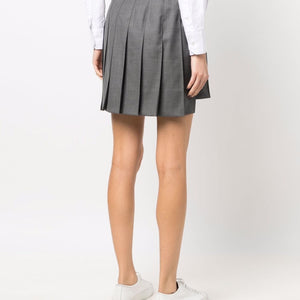 TWILL PLEATED MINI SKIRT