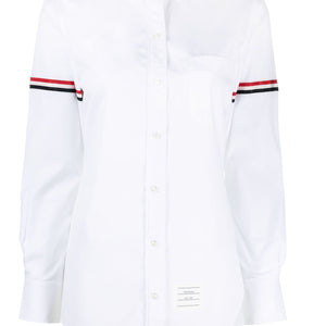 Thom Browne Poplin Armbands Classic Round Collar Shirt - SHEET-1 - LISBON STORE