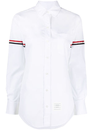 Thom Browne Poplin Armbands Classic Round Collar Shirt - SHEET-1 - LISBON STORE