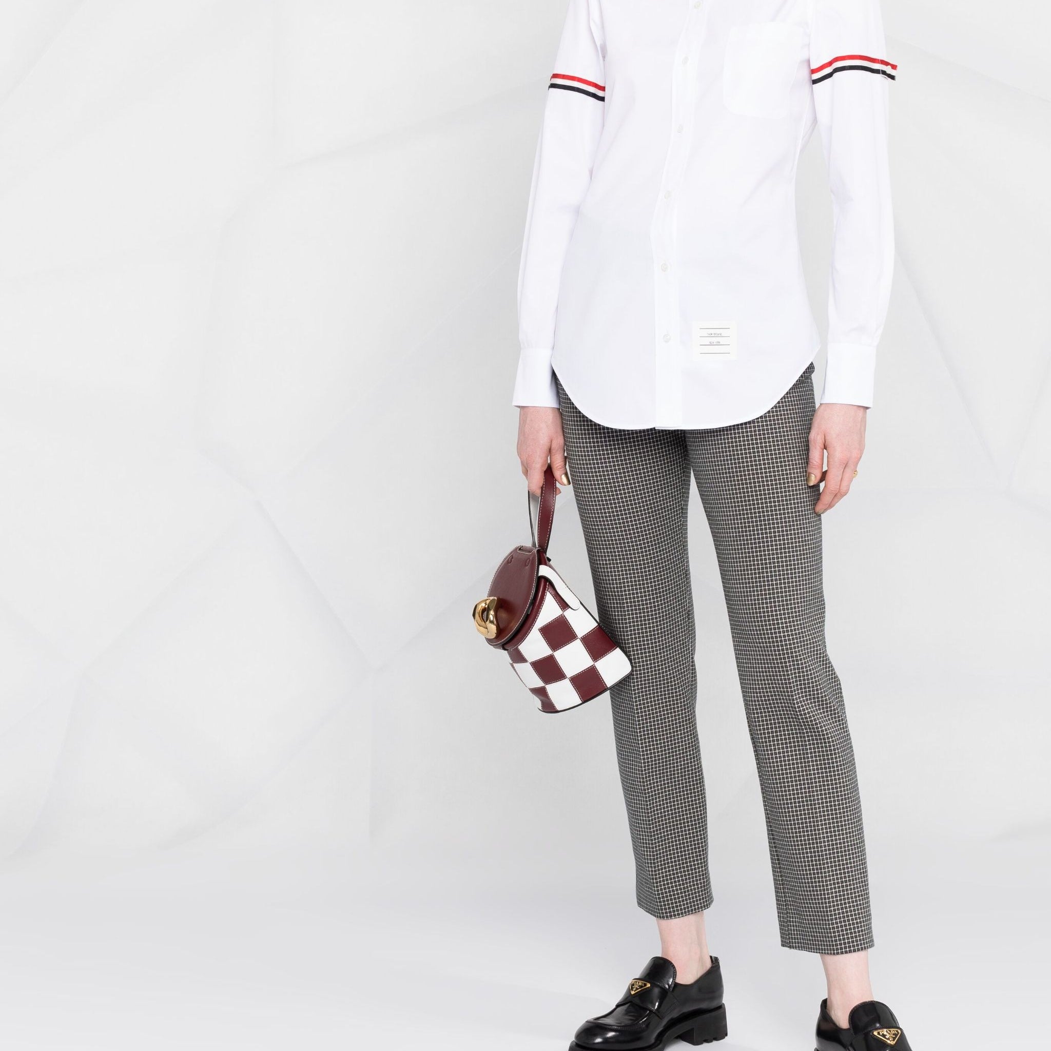 Thom Browne Poplin Armbands Classic Round Collar Shirt - SHEET-1 - LISBON STORE