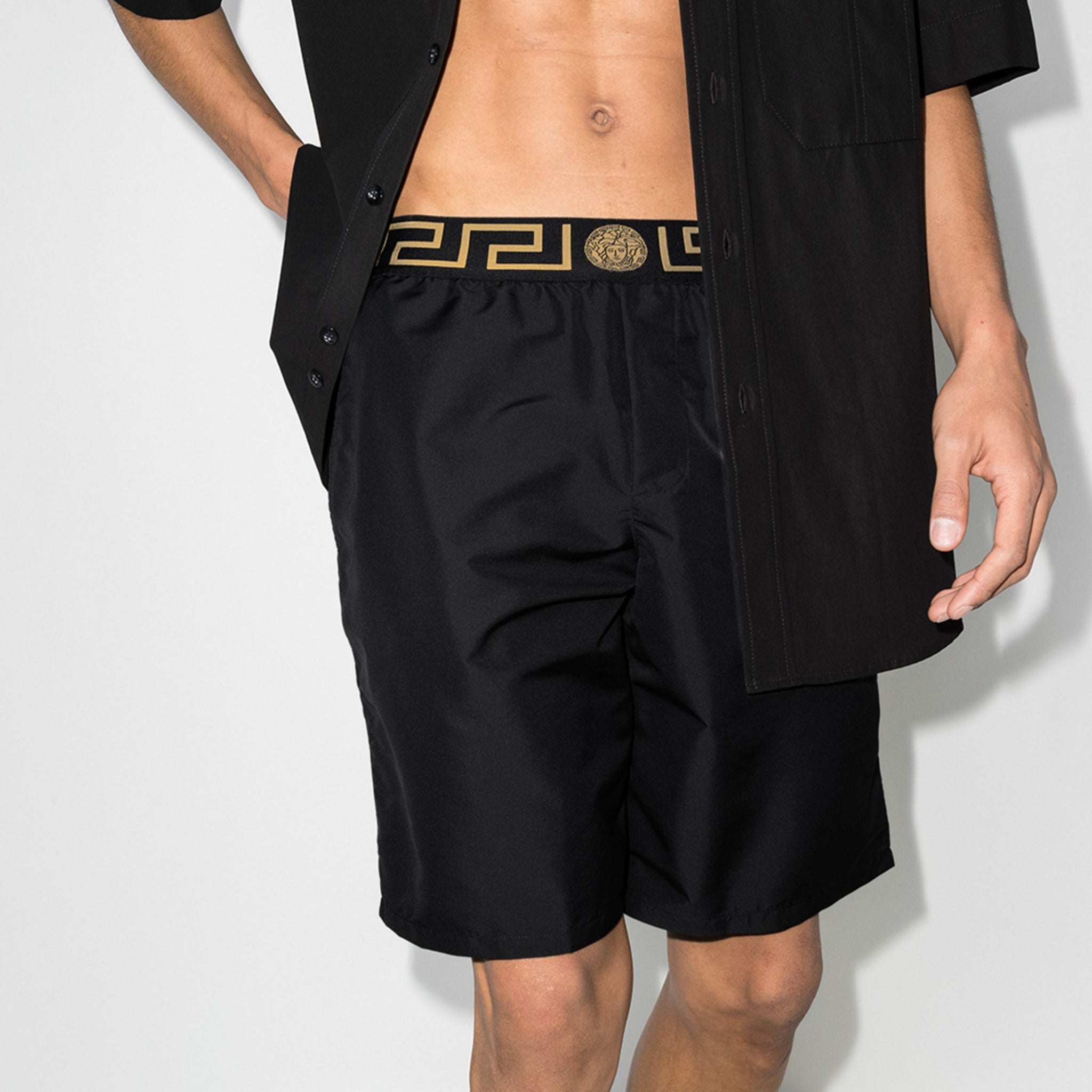 Versace Greca Border Swim Shorts - SHEET-1 - LISBON STORE