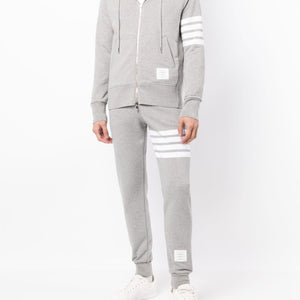 Thom Browne Classic Loopback 4-Bar Zip Hoodie - SHEET-1 - LISBON STORE