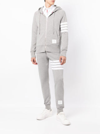 Thom Browne Classic Loopback 4-Bar Zip Hoodie - SHEET-1 - LISBON STORE