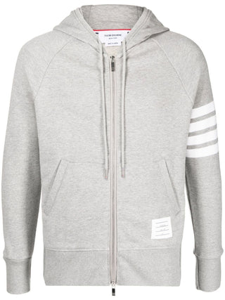 Thom Browne Classic Loopback 4-Bar Zip Hoodie - SHEET-1 - LISBON STORE