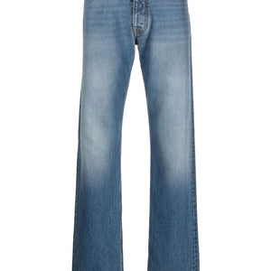 four-stitch straight-leg jeans