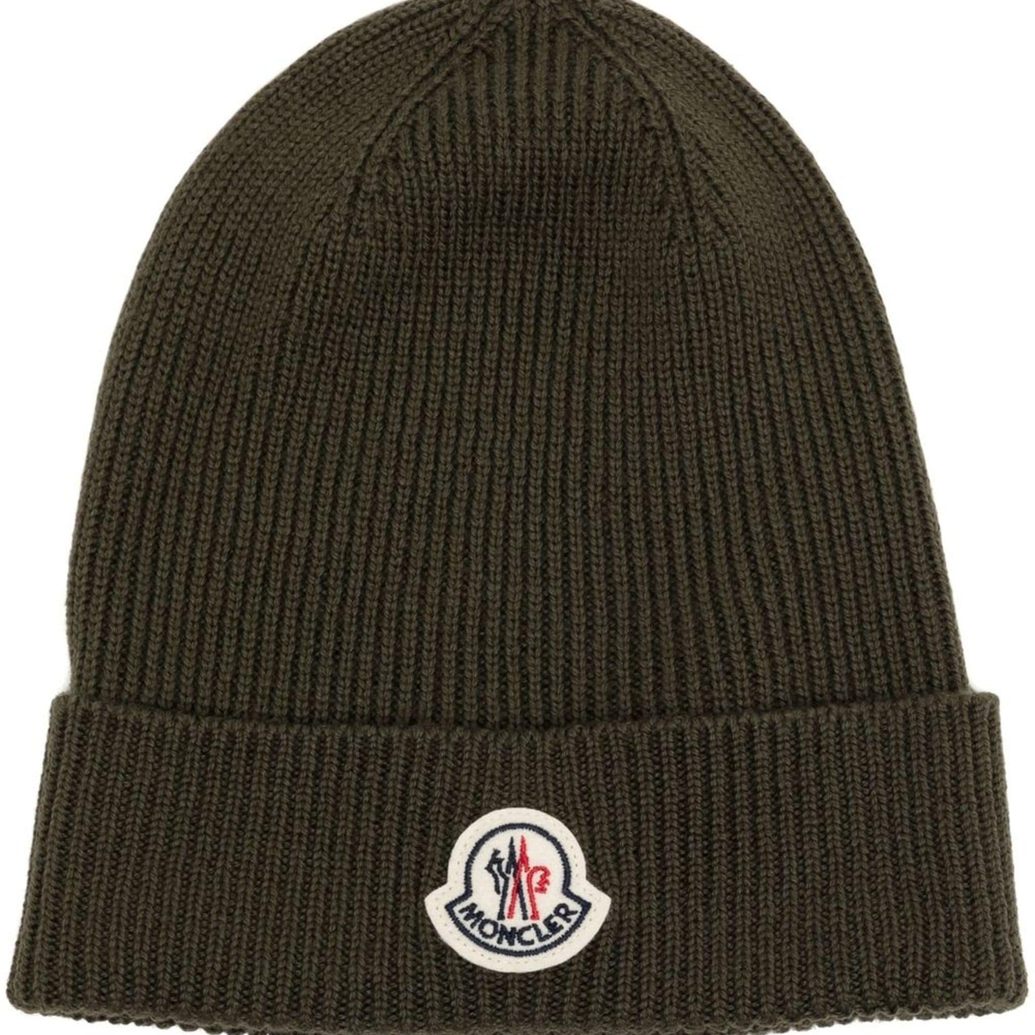 Moncler Logo Patch Knitted Beanie Hat | Shop in Lisbon & Online at SHEET-1.com