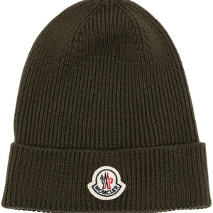 Moncler Logo Patch Knitted Beanie Hat | Shop in Lisbon & Online at SHEET-1.com