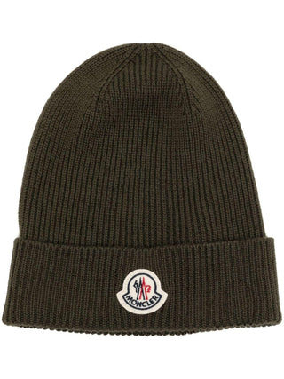 Moncler Logo Patch Knitted Beanie Hat | Shop in Lisbon & Online at SHEET-1.com