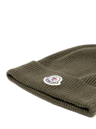 Moncler Logo Patch Knitted Beanie Hat | Shop in Lisbon & Online at SHEET-1.com