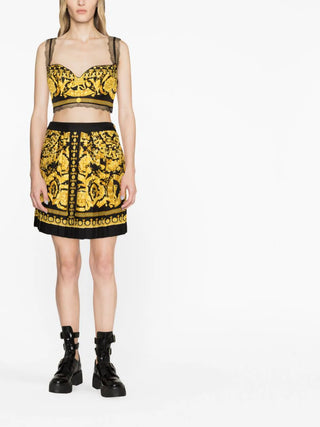 Versace Baroque-Print Pleated Skirt | Shop in Lisbon & Online at SHEET-1.com