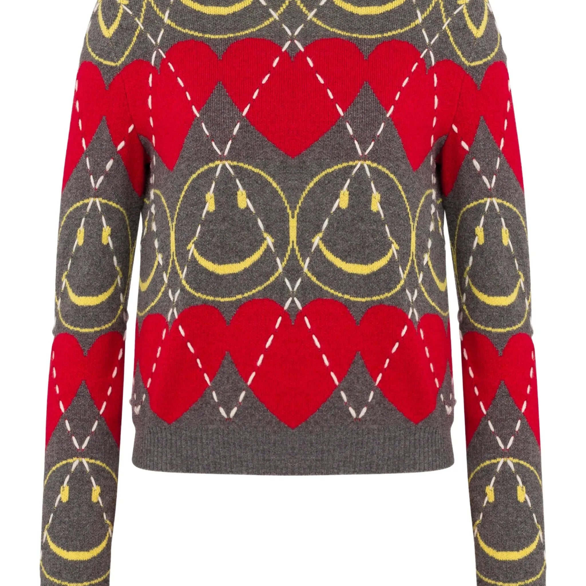 Smiley face-patterned sweater