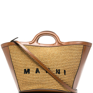 TROPICALIA LOGO-EMBROIDERED TOTE BAG Brown