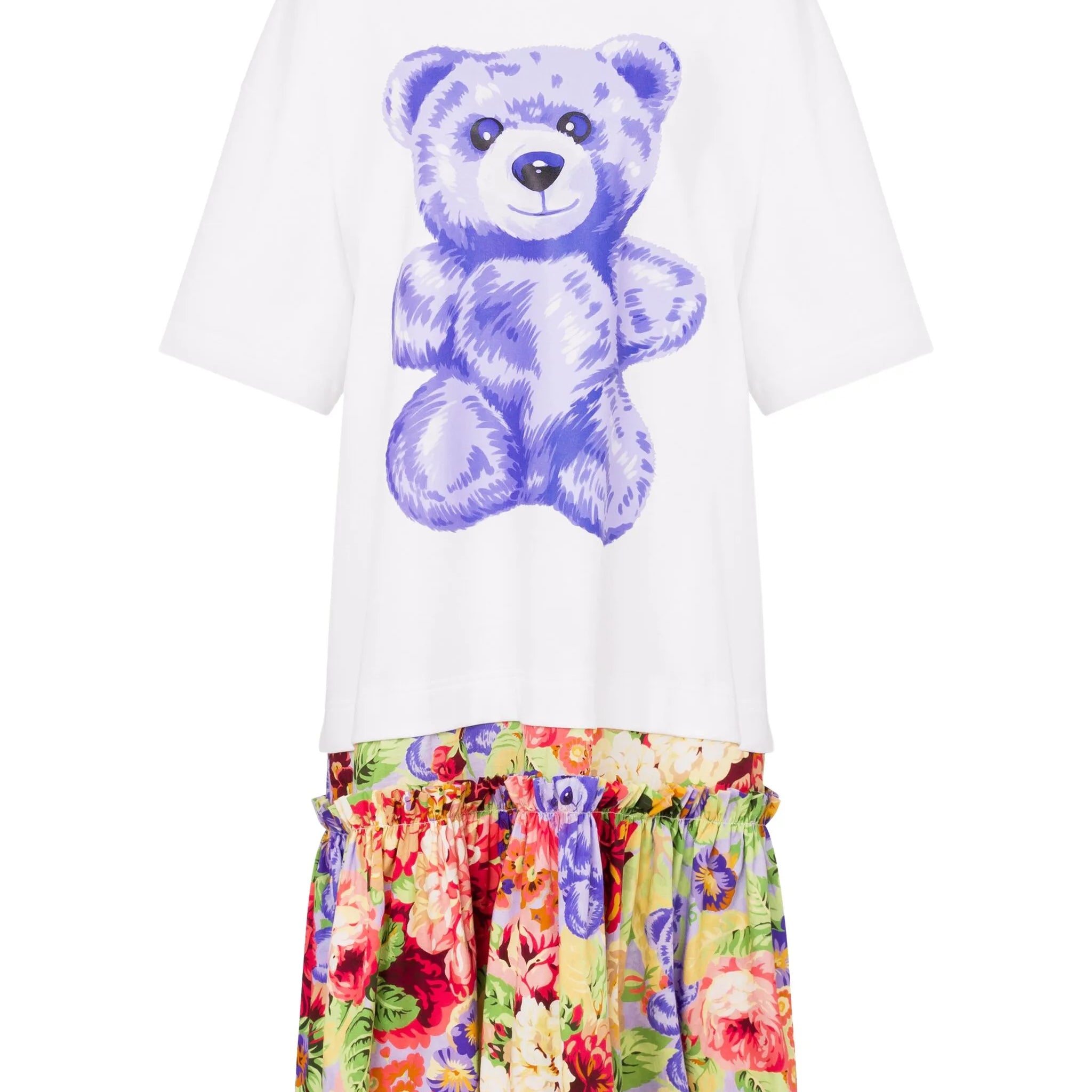 ALL OVER ROSE AND PEONY PRINT ON COTTON POPLIN