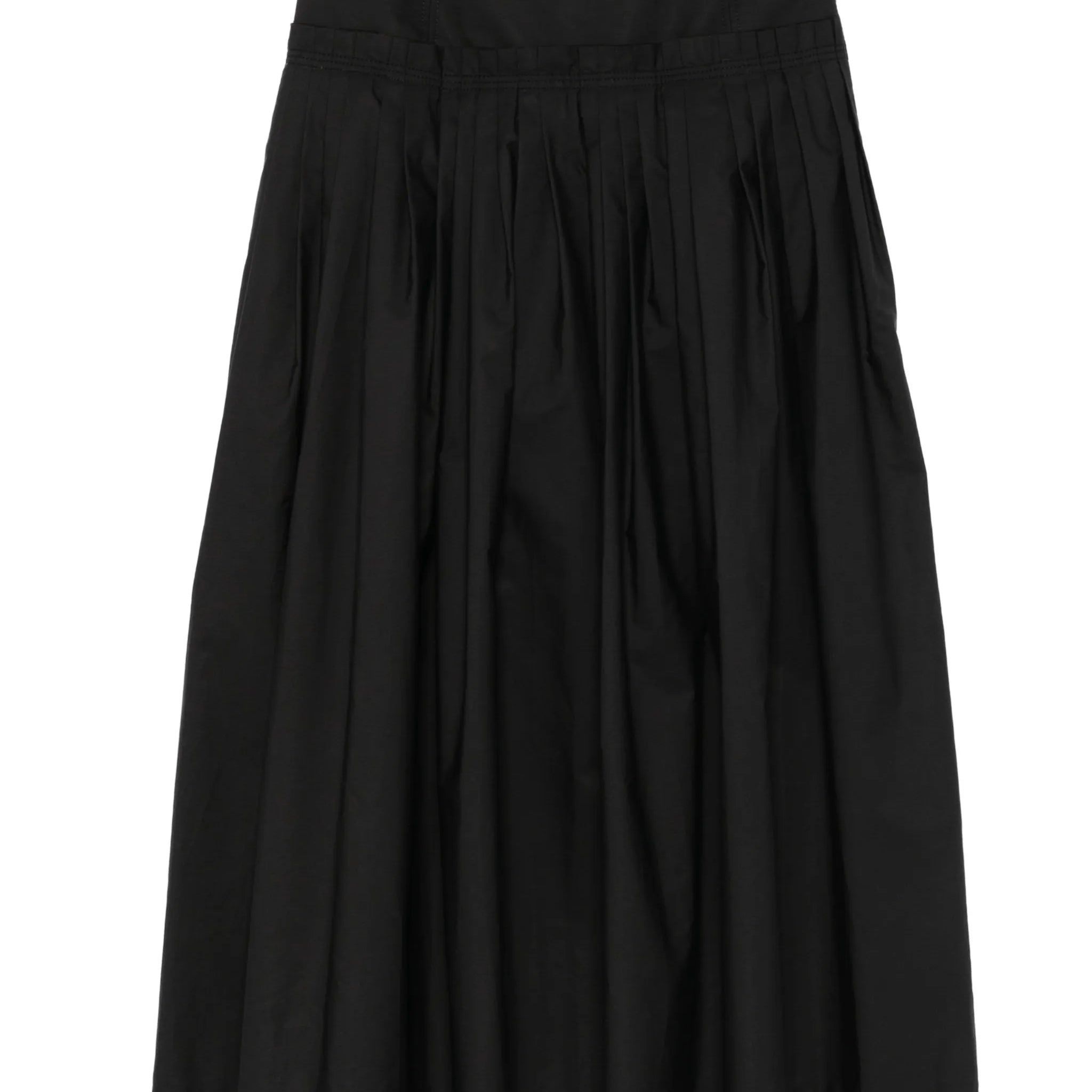 pleated basque midi skirt