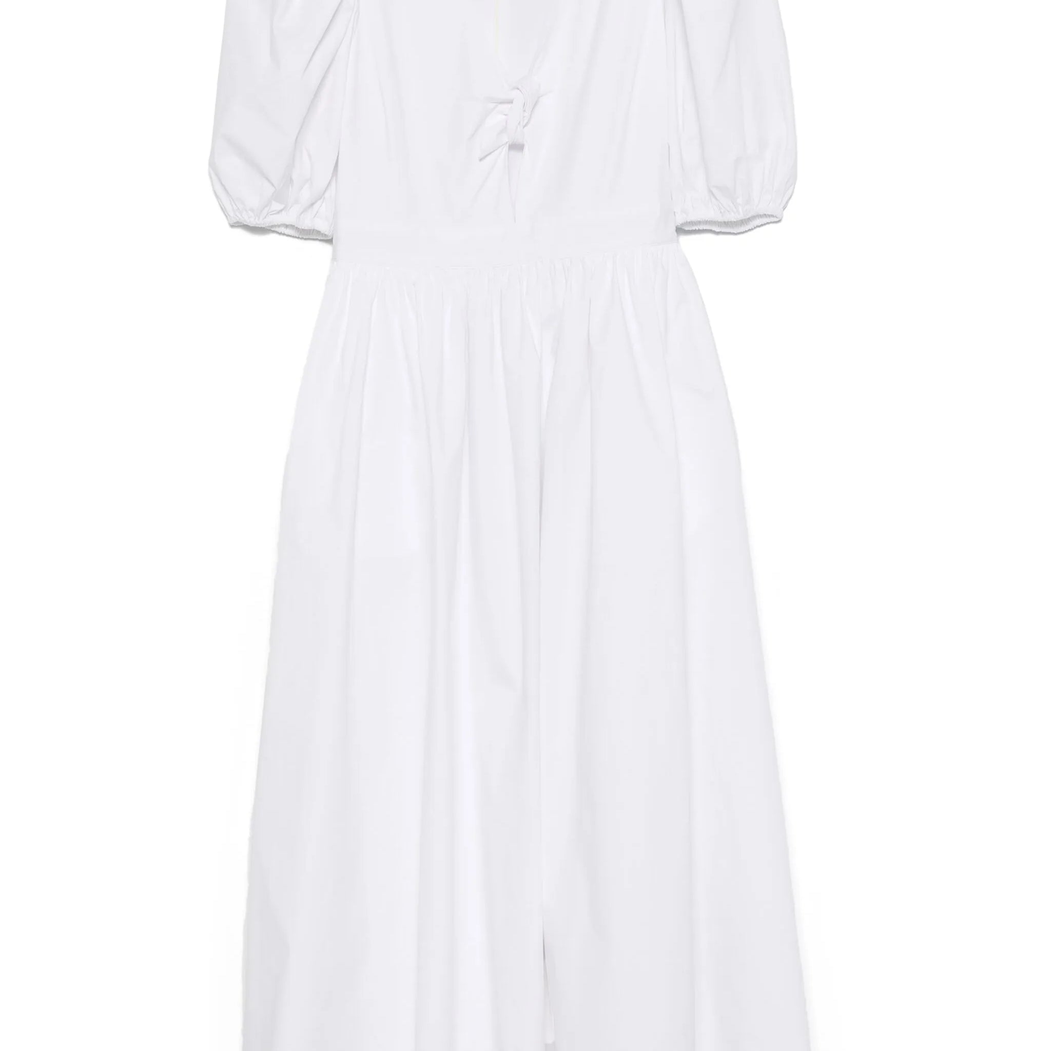 Puff Sleeve Midi Dress White