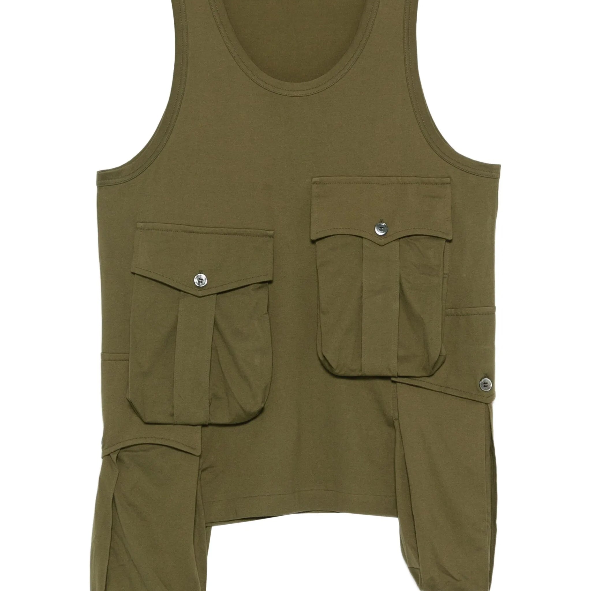 multi-pocket sleeveless vest