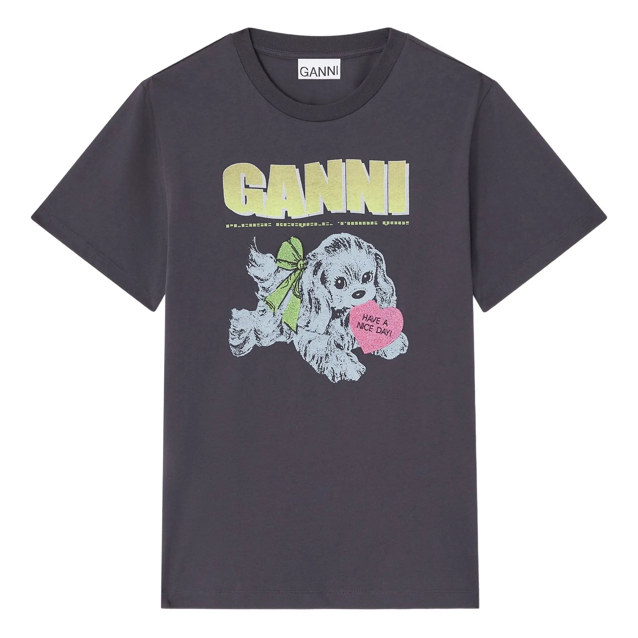 Basic Cotton Jersey Neon Puppy T-shirt