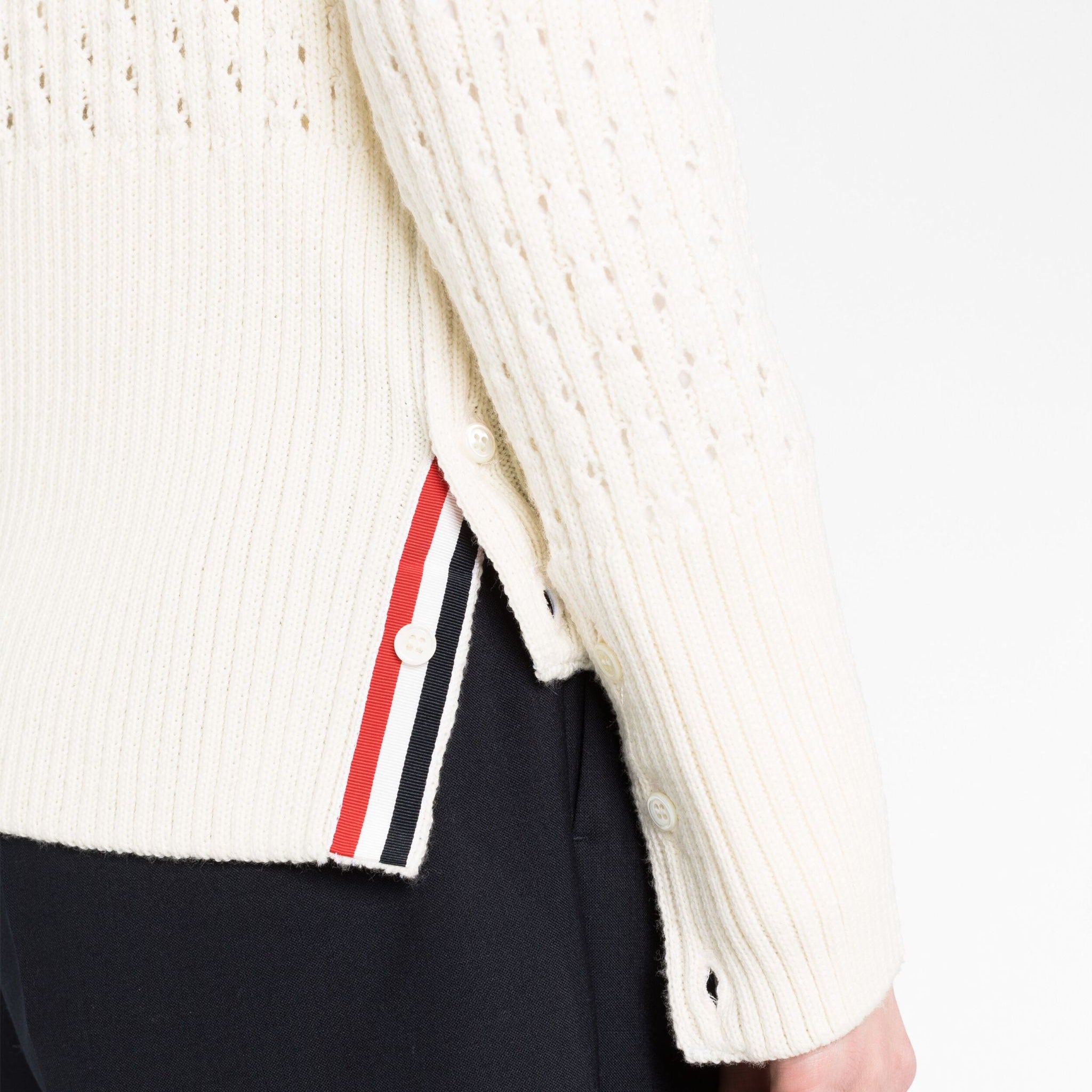 POINTELLE RIB STITCH BOXY CREW NECK PULLOVER