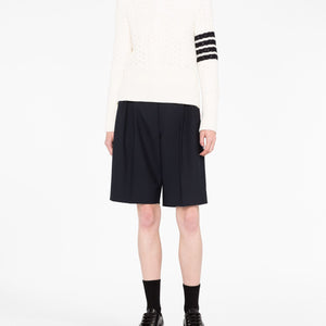 Thom Browne Pointelle Rib Stitch Boxy Crew Neck Pullover - SHEET-1 - LISBON STORE