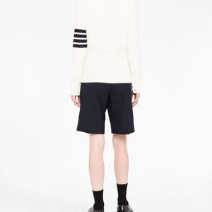 POINTELLE RIB STITCH BOXY CREW NECK PULLOVER