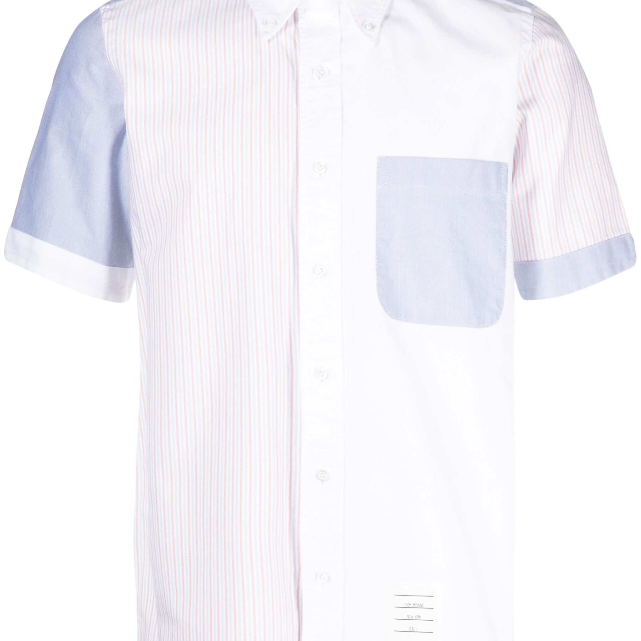 Thom Browne Funmix Stripe Oxford Short Sleeve Shirt - SHEET-1 - LISBON STORE