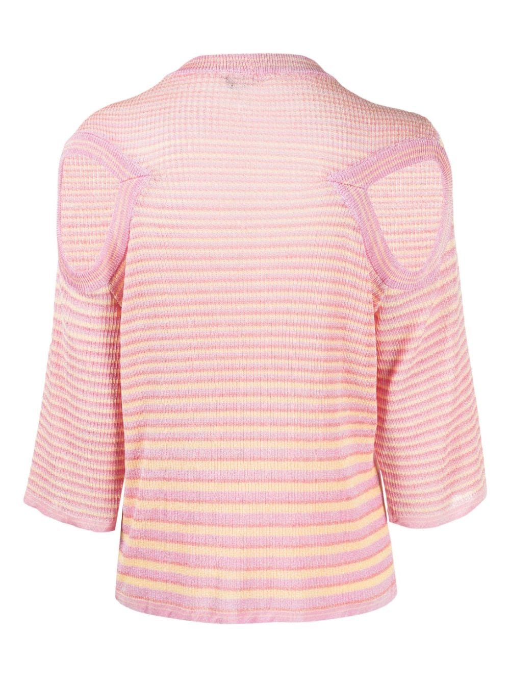 STRIPED CUT-OUT KNITTED TOP - SHEET-1