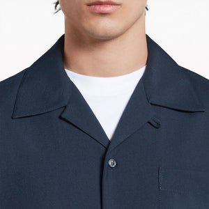 CAMP COLLAR VIRGIN WOOL SHIRT