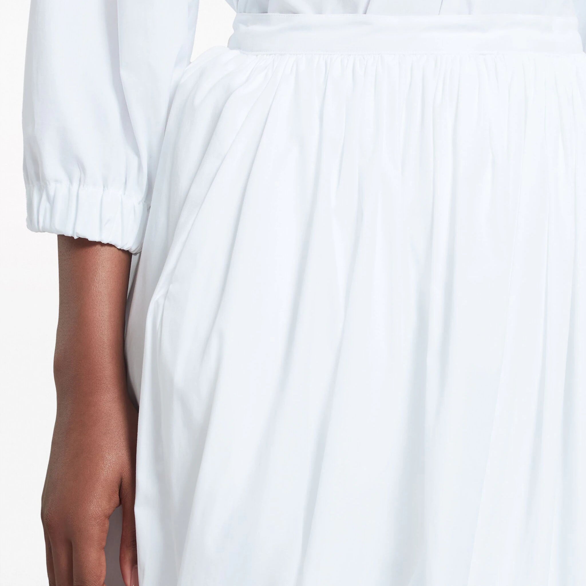 PUFFBALL-HEM COTTON MIDI SKIRT