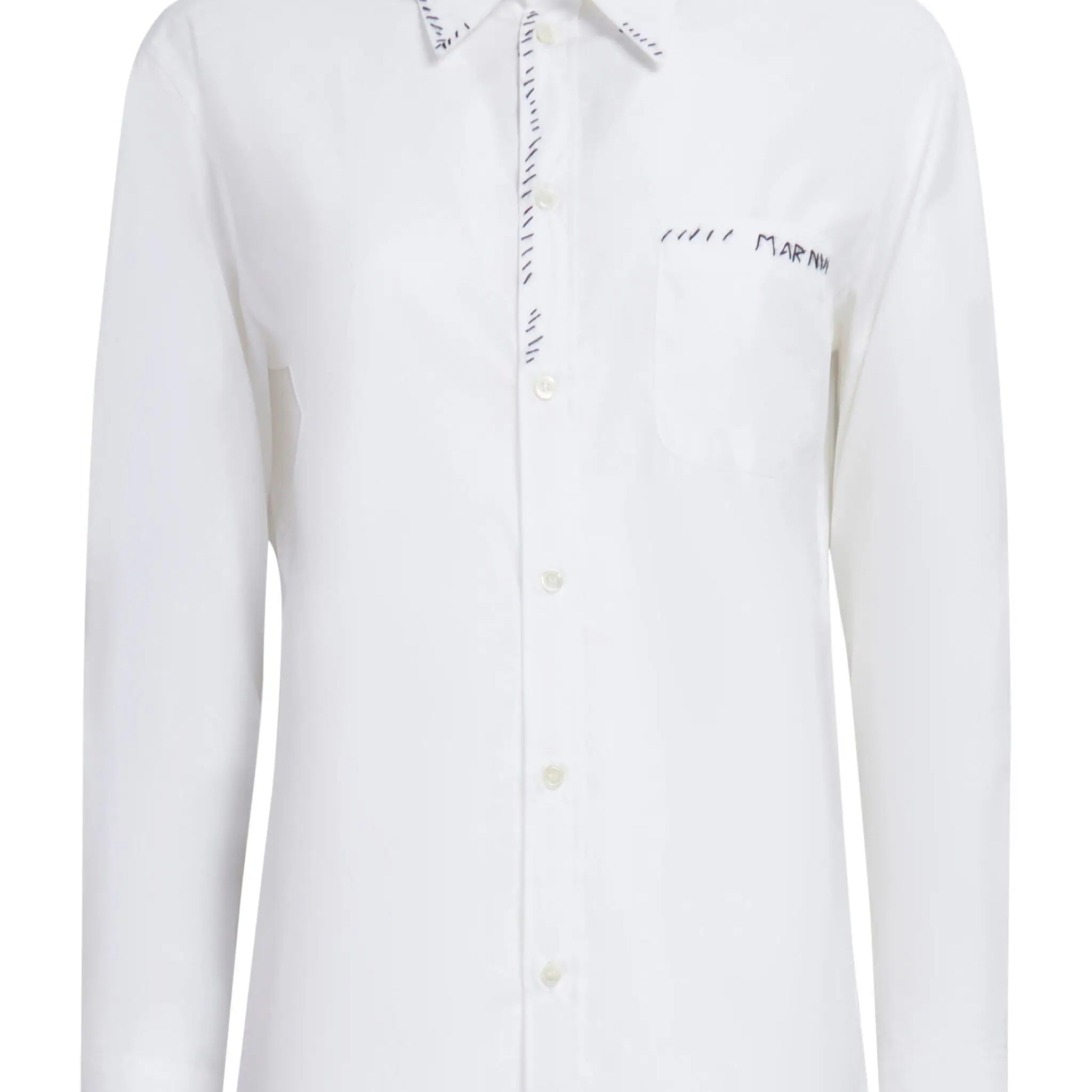 Marni Womens Logo Embroidered Cotton Shirt | Shop in Lisbon & Online at SHEET-1.com