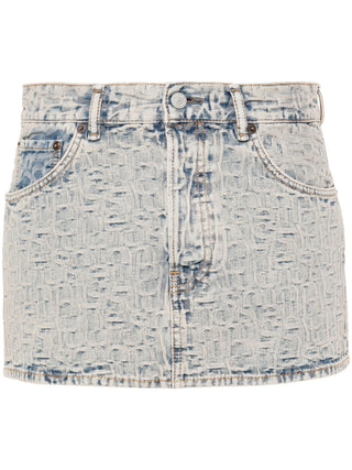 Acne Studios Monogram Jacquard Low Rise Denim Skirt  | Shop in Lisbon & Online at SHEET-1.com