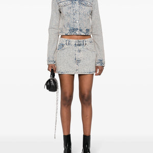 Acne Studios Monogram Jacquard Low Rise Denim Skirt  | Shop in Lisbon & Online at SHEET-1.com