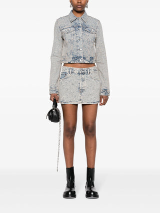 Acne Studios Monogram Jacquard Low Rise Denim Skirt  | Shop in Lisbon & Online at SHEET-1.com