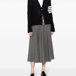 Thom Browne Wool 4-Bar Relaxed V-Neck Cardigan - SHEET-1 - LISBON STORE