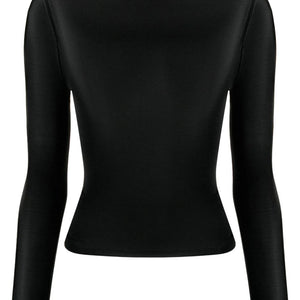 LOGO-EMBROIDERED SEMI-SHEER TOP
