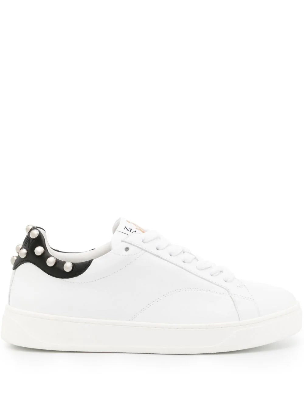 DDBO STUD-EMBELLISHED LEATHER SNEAKERS