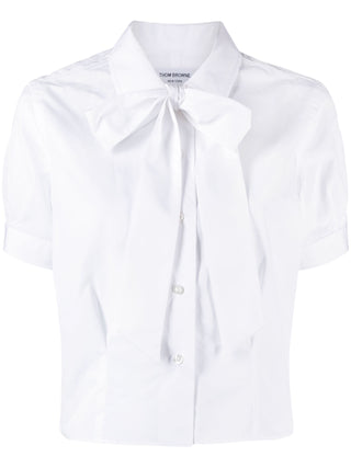 Thom Browne Short Sleeve Tucked Blouse - SHEET-1 - LISBON STORE