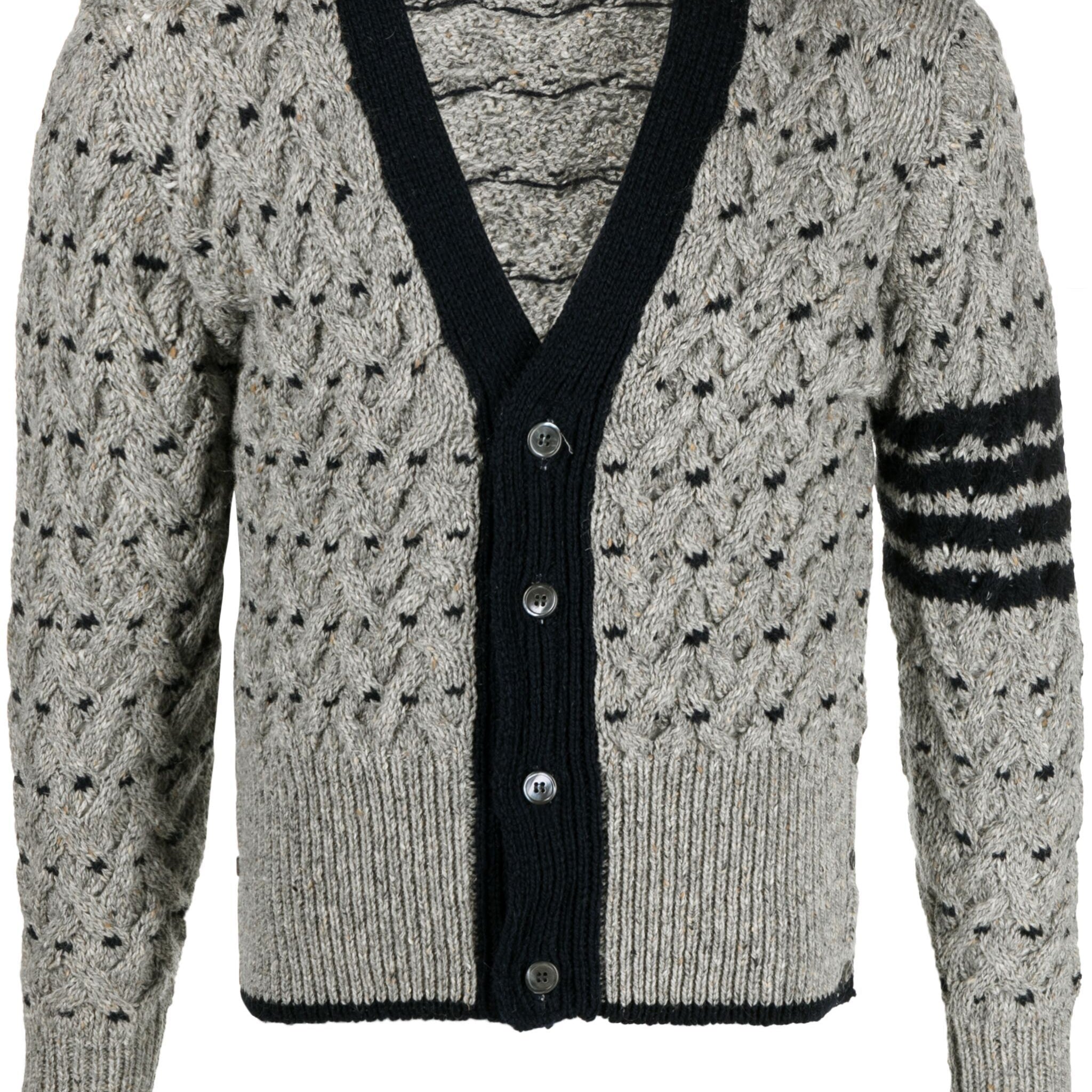 Thom Browne Classic 4-Bar Cable Cardigan - SHEET-1 - LISBON STORE