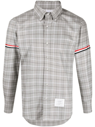 Thom Browne Check Cotton Flannel Armband Shirt - SHEET-1 - LISBON STORE