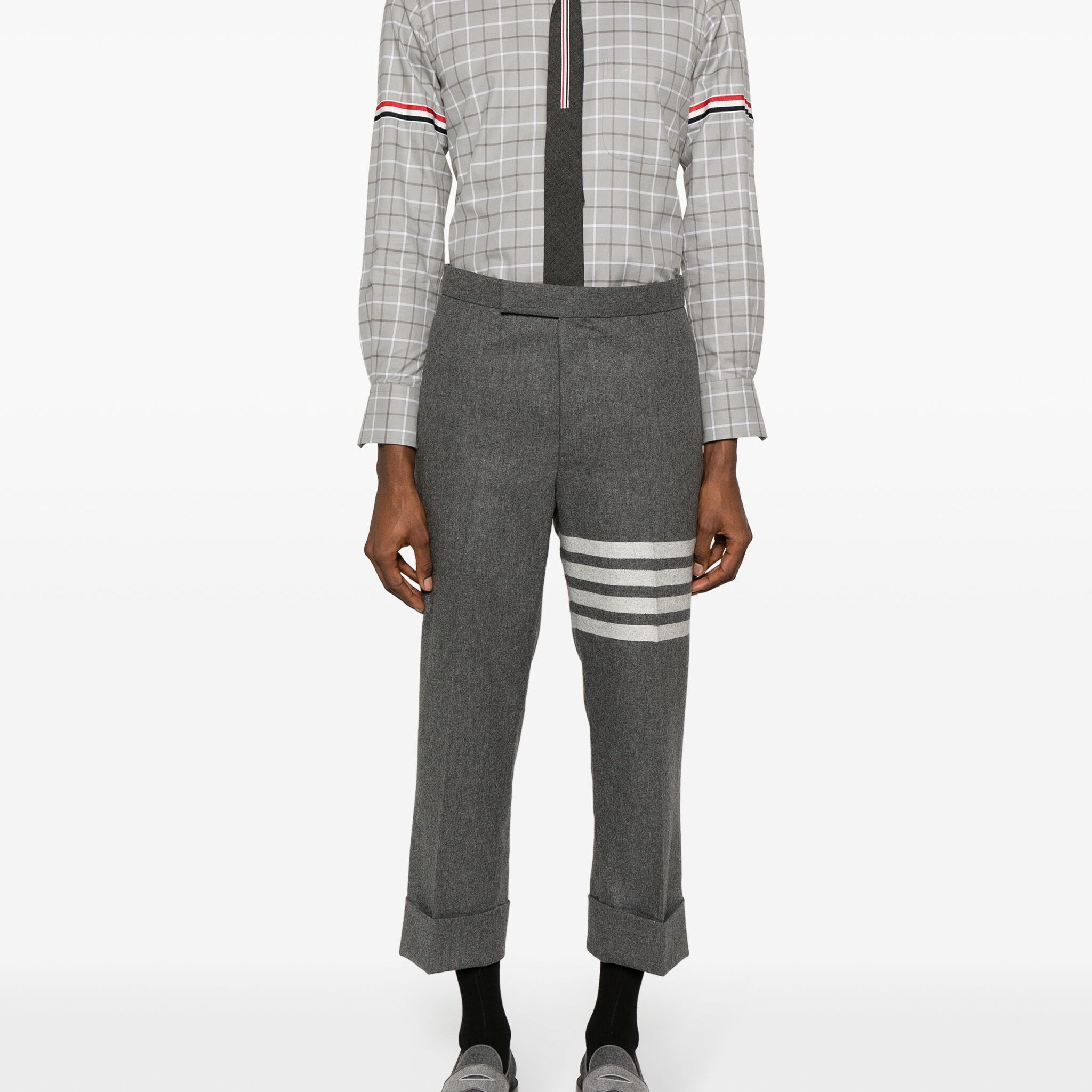 Thom Browne Check Cotton Flannel Armband Shirt - SHEET-1 - LISBON STORE