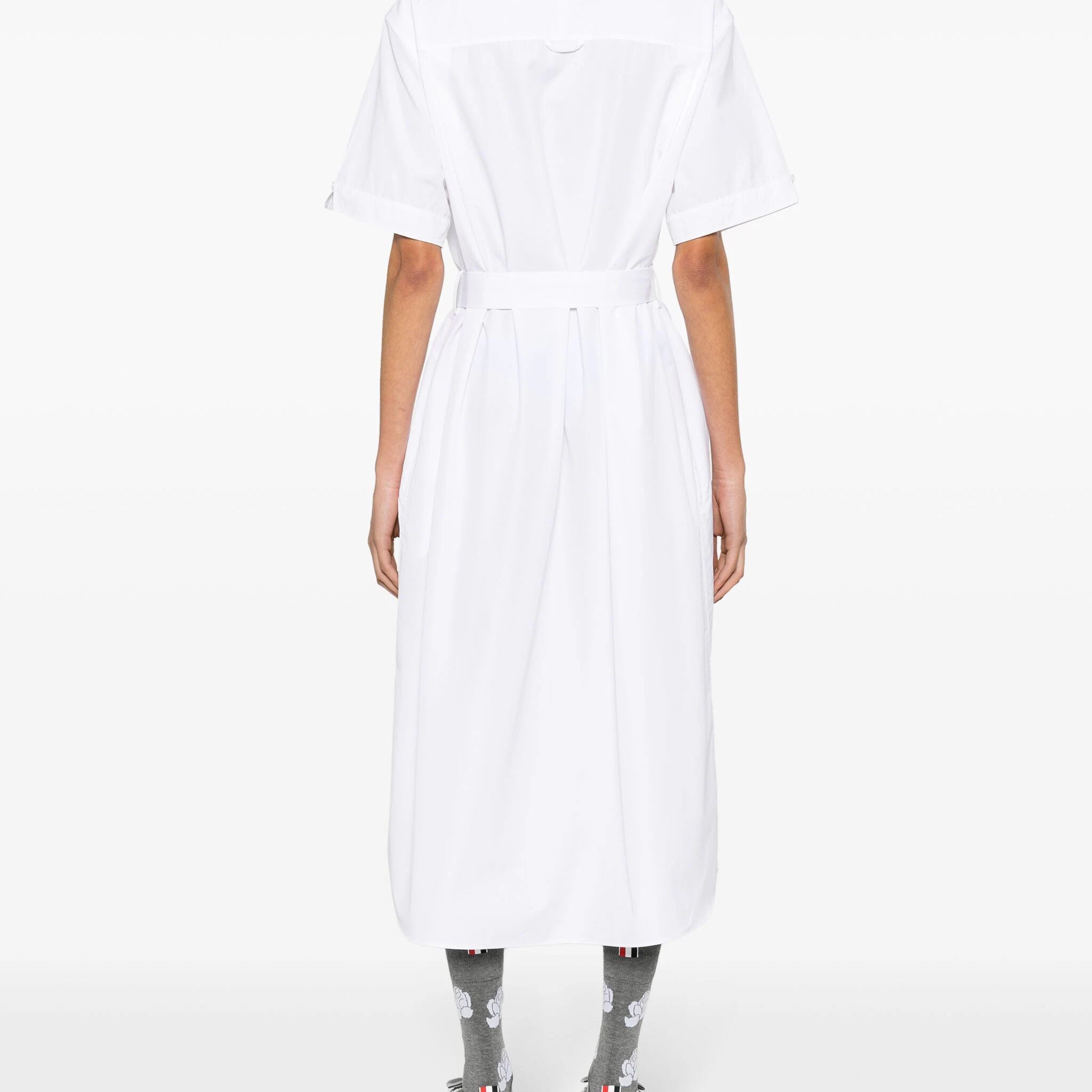 SOLID POPLIN MIDI SHIRT DRESS