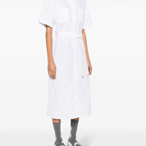 SOLID POPLIN MIDI SHIRT DRESS