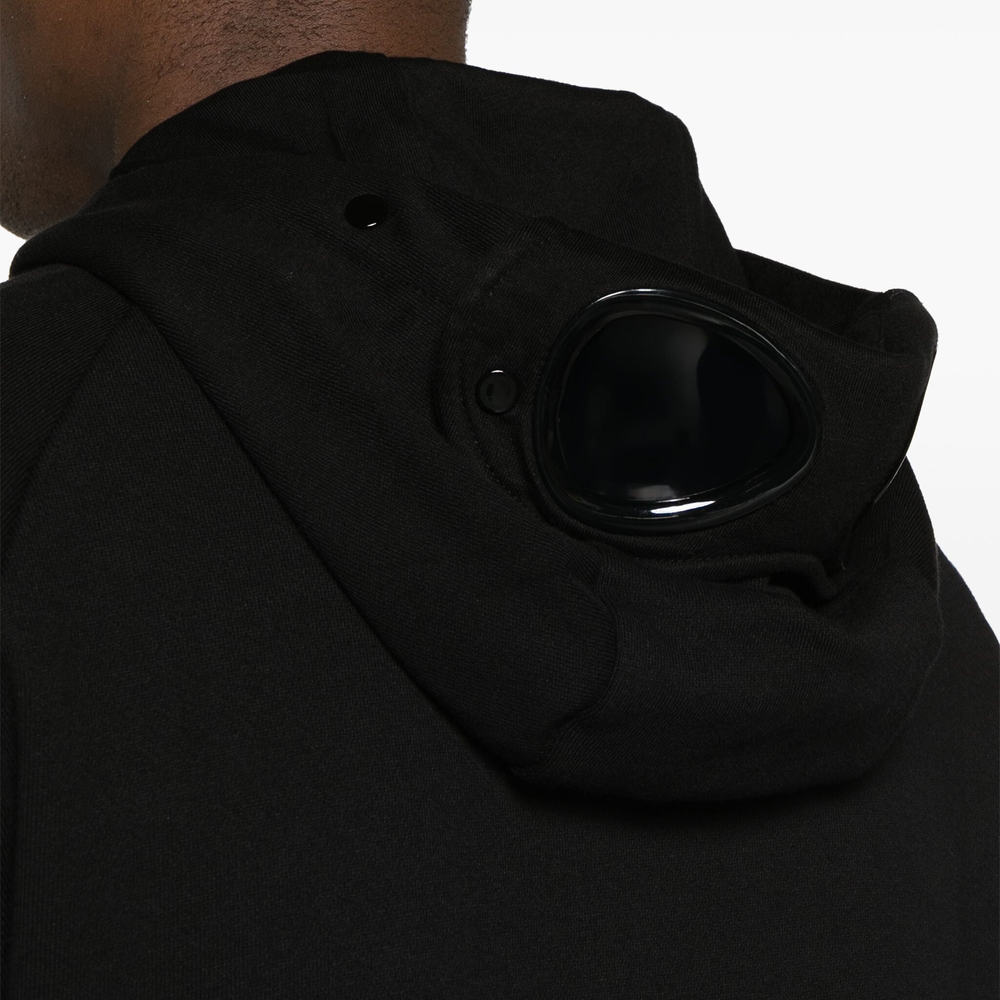 GOGGLES-DETAIL ZIPPED-UP HOODIE