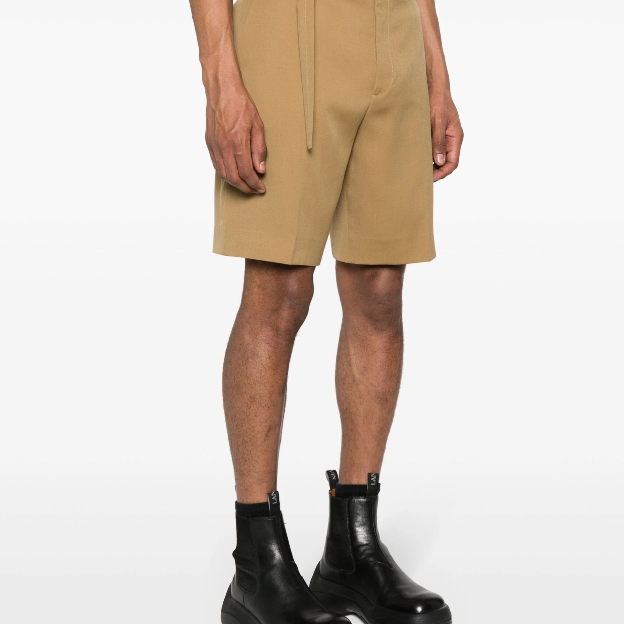 PRESSED CREASE WOOL SHORTS