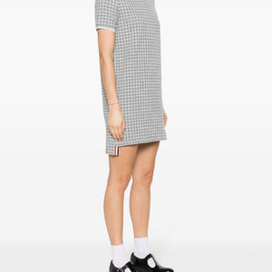 SHORT SLEEVE CREW NECK DRESS IN COTTON TWEED