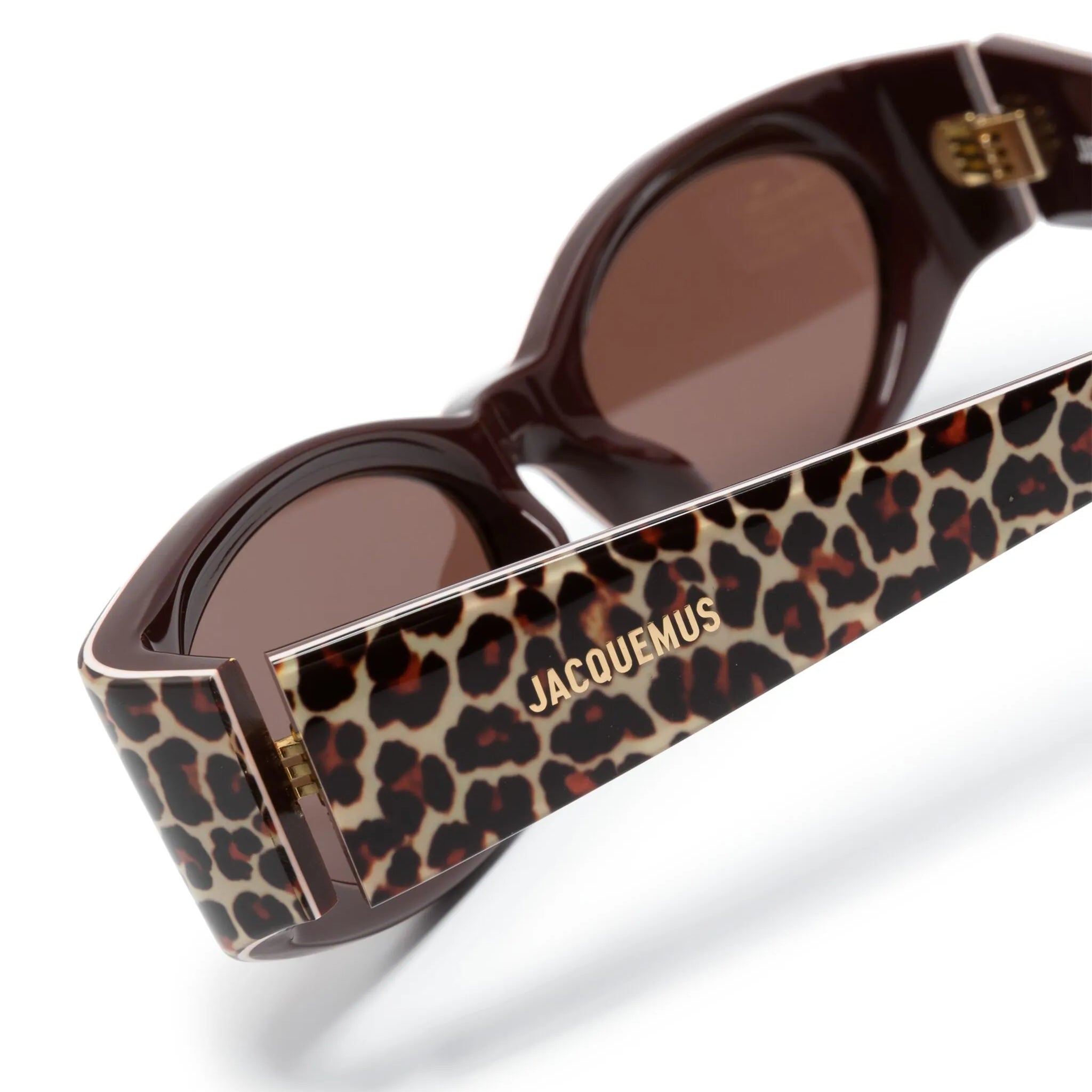 LEOPARD-PRINT OVAL-FRAME SUNGLASSES