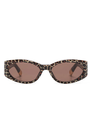 Jacquemus Leopard Print Oval Frame Sunglasses | Shop in Lisbon & Online at SHEET-1.com