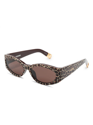 Jacquemus Leopard Print Oval Frame Sunglasses | Shop in Lisbon & Online at SHEET-1.com